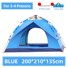 Load image into Gallery viewer, Waterproof camping tent for 3-4 people Fully automatic hiking portable tent

