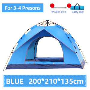 Waterproof camping tent for 3-4 people Fully automatic hiking portable tent