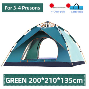 Waterproof camping tent for 3-4 people Fully automatic hiking portable tent